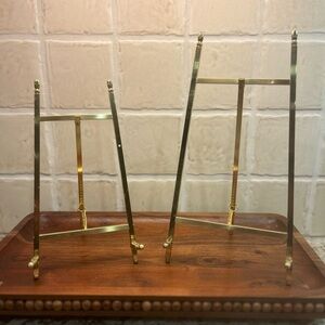 Two Brass  Display Easel Set